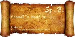 Szemán Noémi névjegykártya